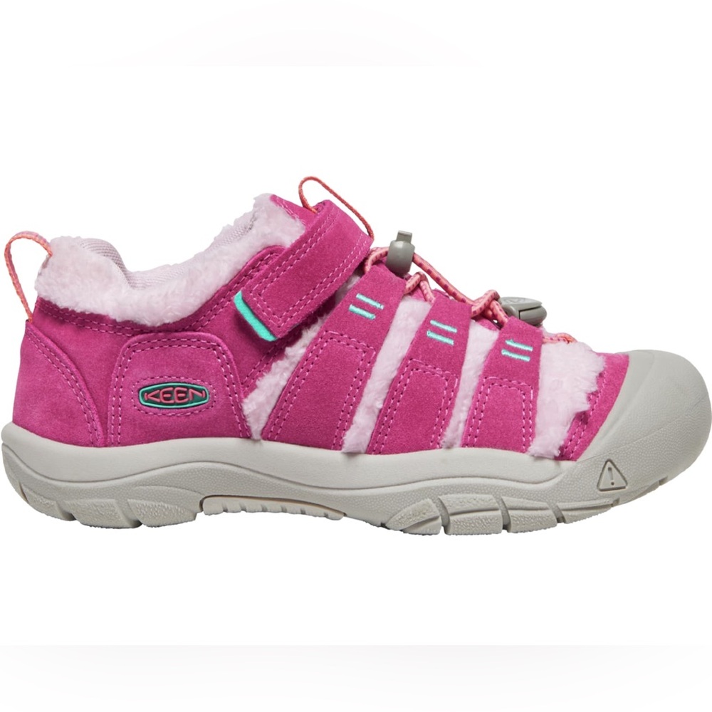 NIB Keen Girls Fruit Dove/Ballet Slipper Newport Shoe Winter Fur Sneakers Sz 4 - Picture 2 of 7